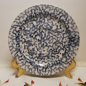 Vintage Blue Spongeware Saucer
